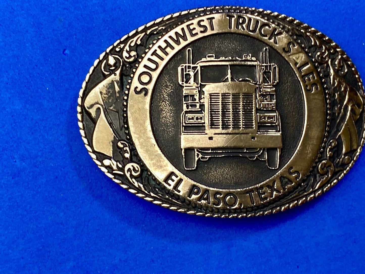Vintage 1984 Southwest truck sales El Paso Texas company add belt buckle