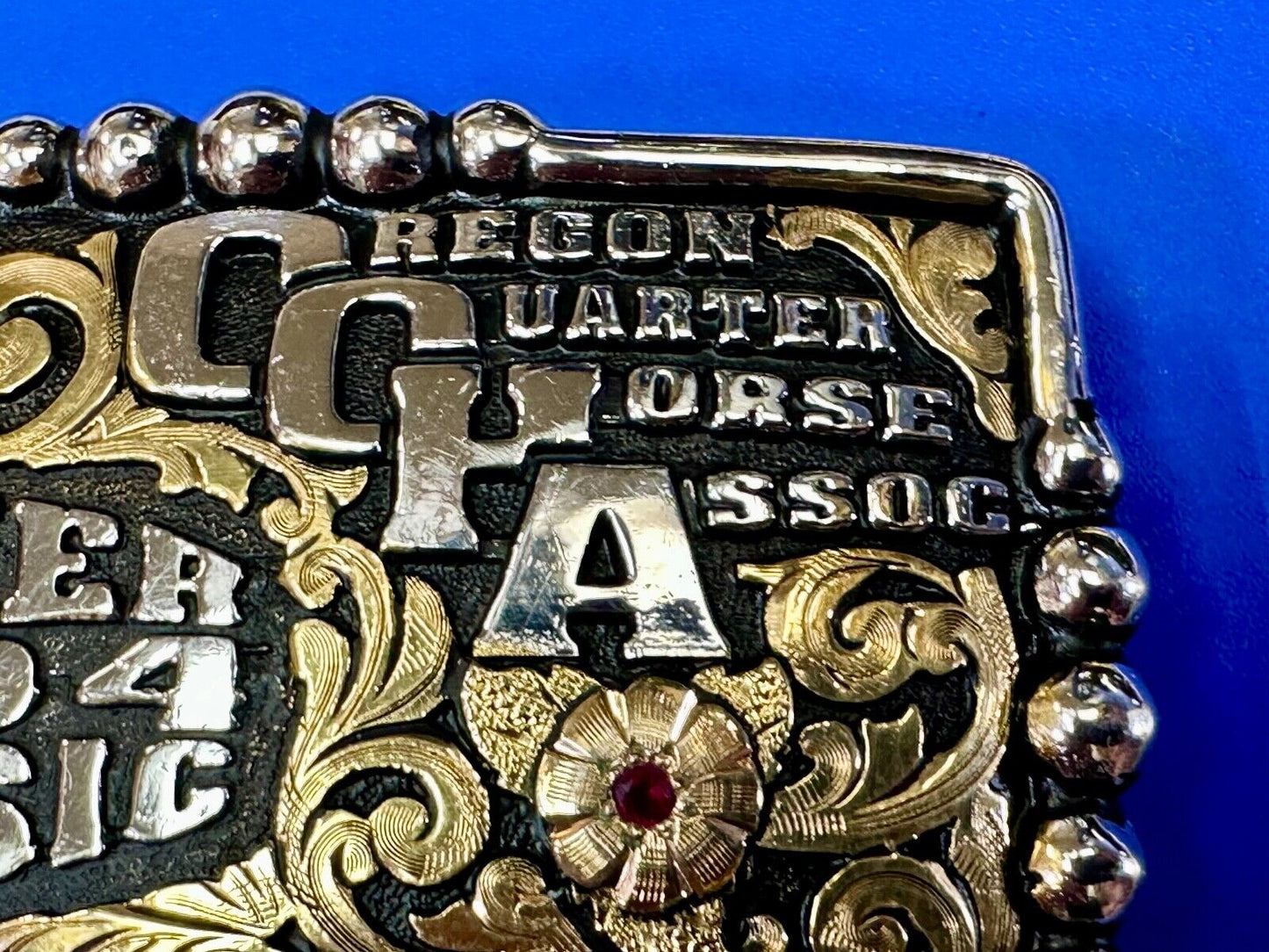 2004 Classic Select horsemanship CQHA Trophy belt buckle by Bob Berg