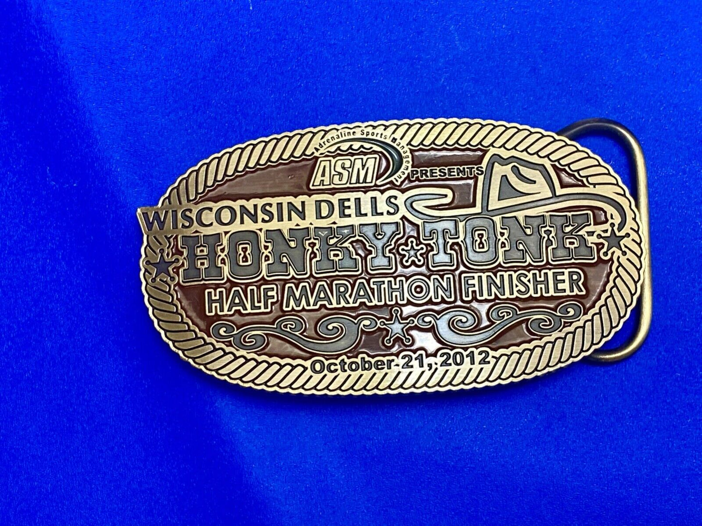 ASM Wisconsin dells Honky Tonk half marathon - finishers trophy belt buckle