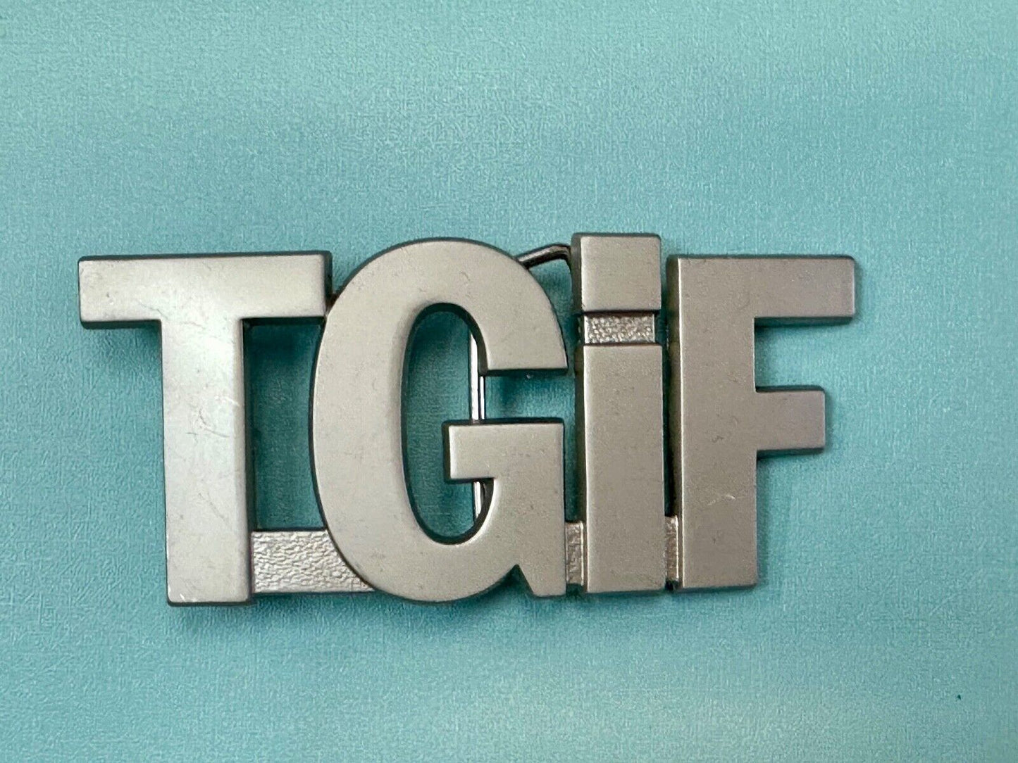 Thank God its Friday - TGIF block letter Novelty Statement belt buckle