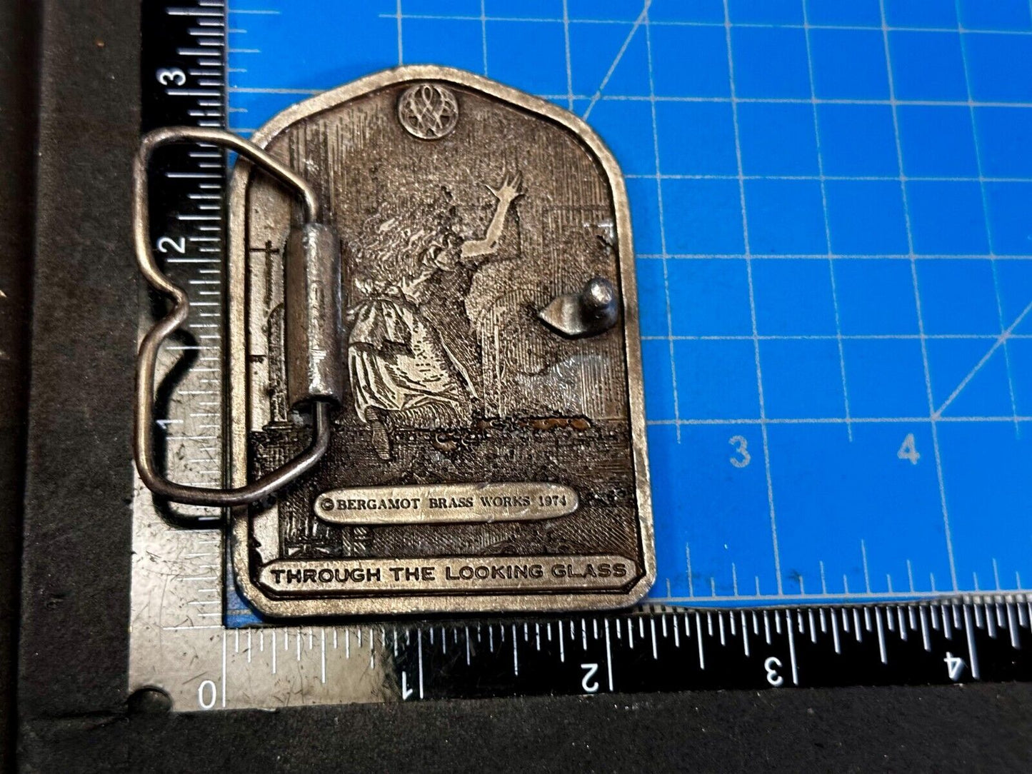 Alice In Wonderland Through The Looking Glass Vintage 1974 Belt Buckle- Bergamot