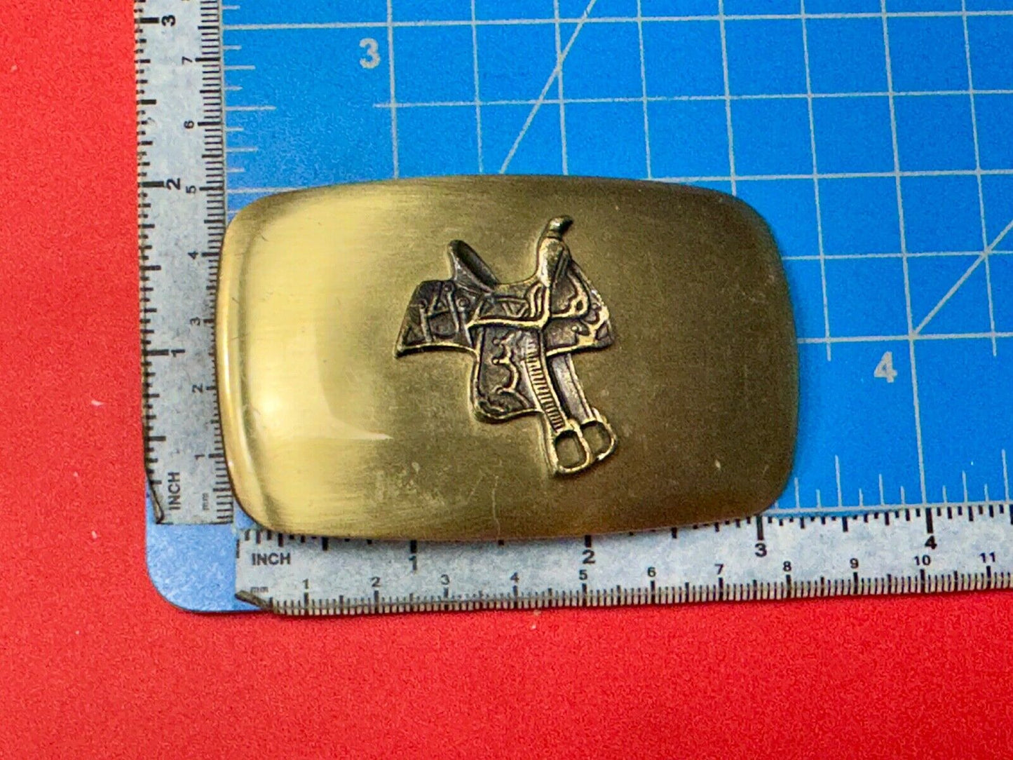 Vintage Chambers Horse saddle on western belt buckle