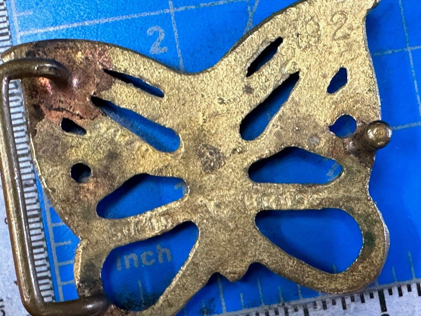 2" Butterfly Boho Hippie solid brass vintage Cutout belt buckle