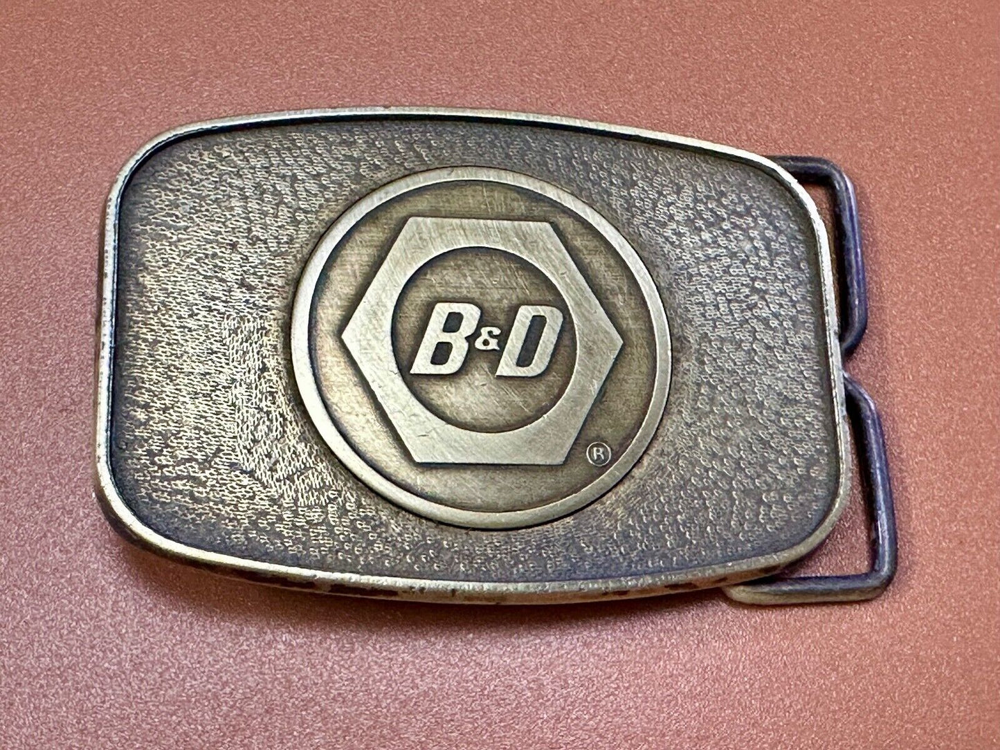 Vintage B&D Company belt buckle - Nut Logo Embalm Construction equipment?