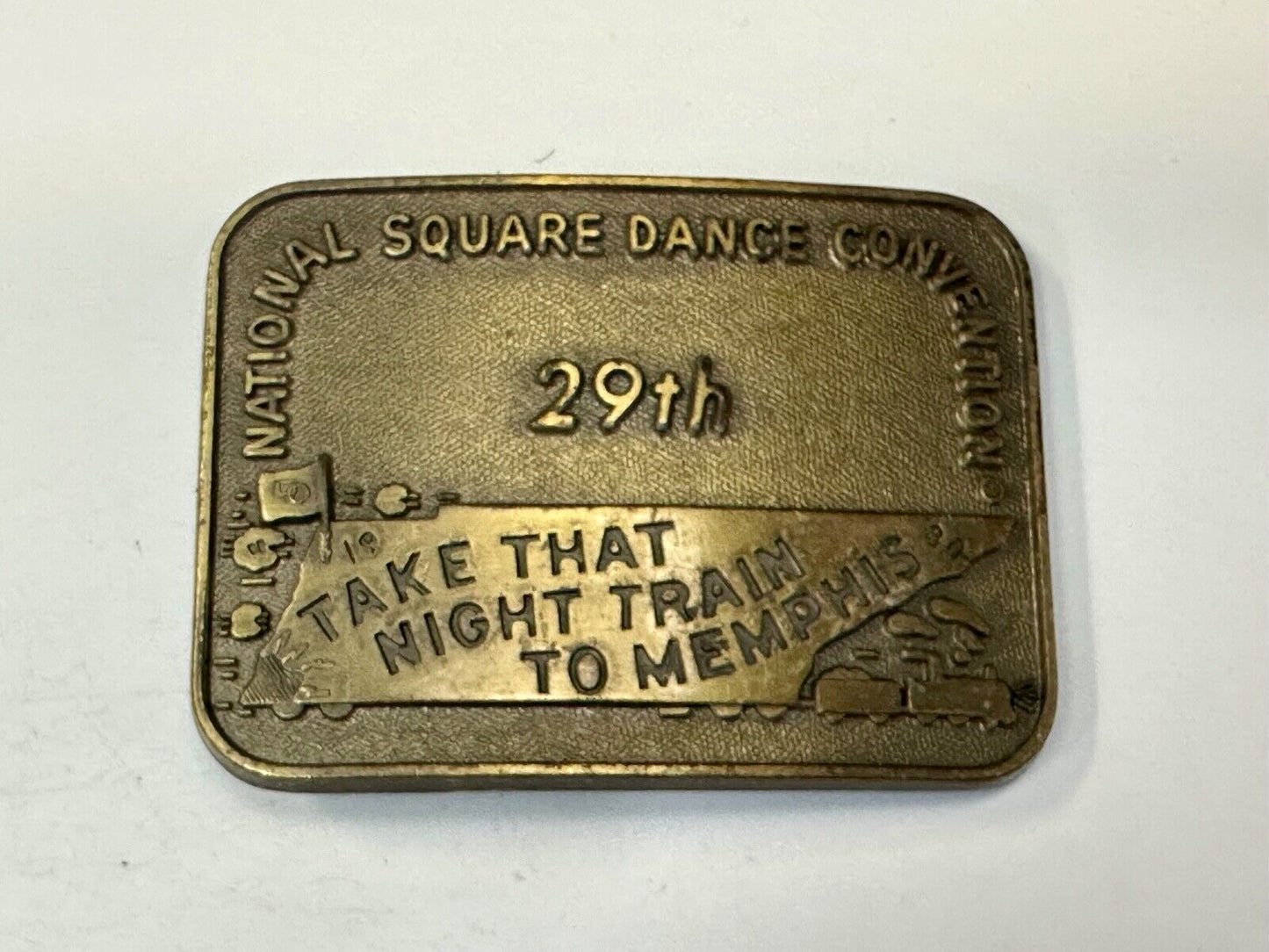 29th National Square Dance Competition Take Night Train to Memphis belt buckle