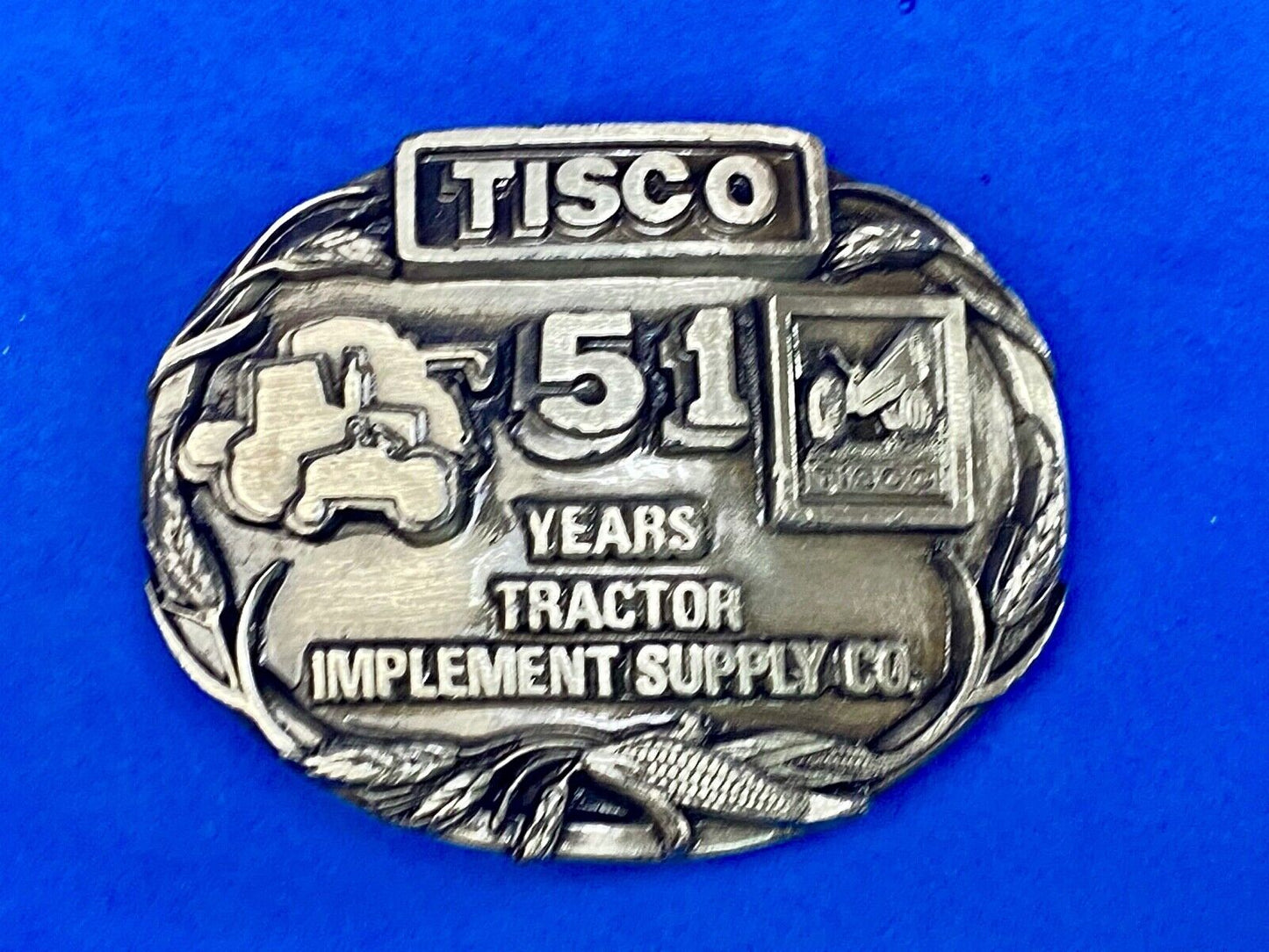 1988 Tisco Tractor Implement Supply Agriculture Farm Tools 51 Year Belt Buckle