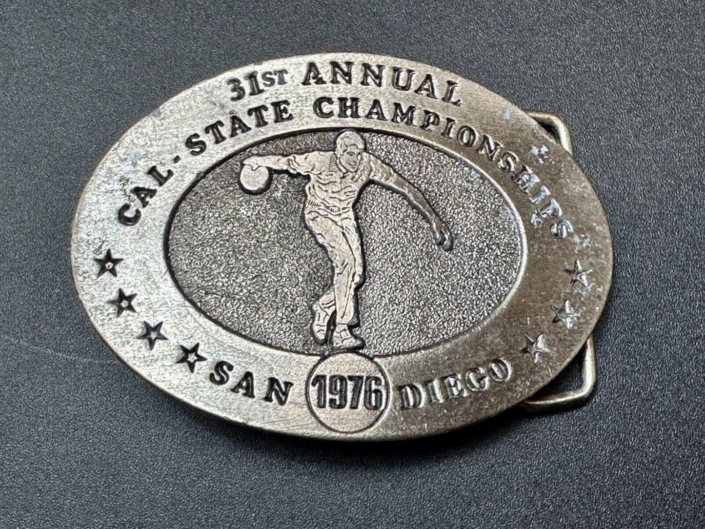 31st State Annual California Championship San Diego 1976 Bowling Belt Buckle