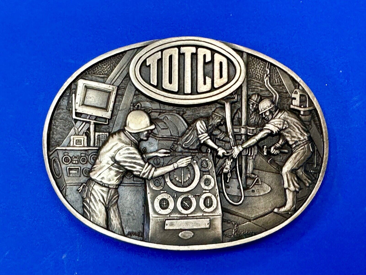 Totco Instruments Co Manufacturing vintage ADM solid brass belt buckle