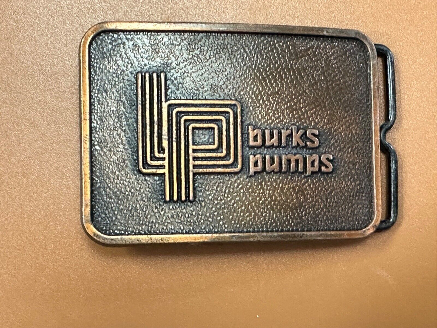 Vintage 1970's Burks Pumps Company Promotional Advertising belt buckle