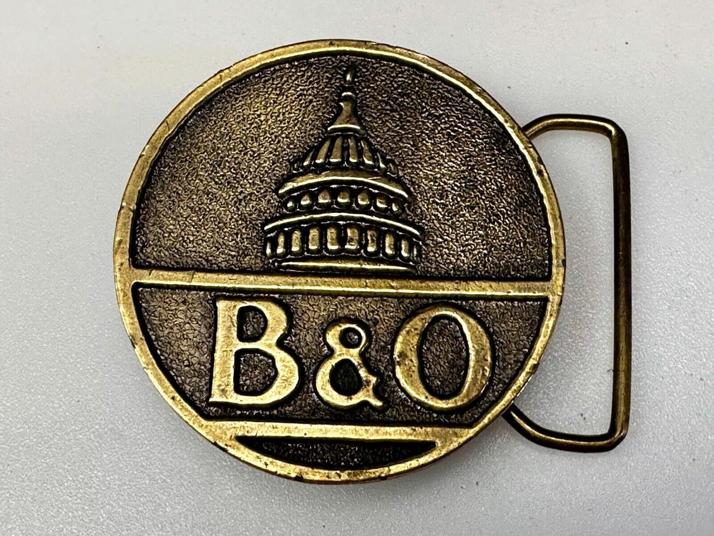 B & O Baltimore and Ohio Railroad Vintage 1974 Belt Buckle by Lewis Buckle Co.