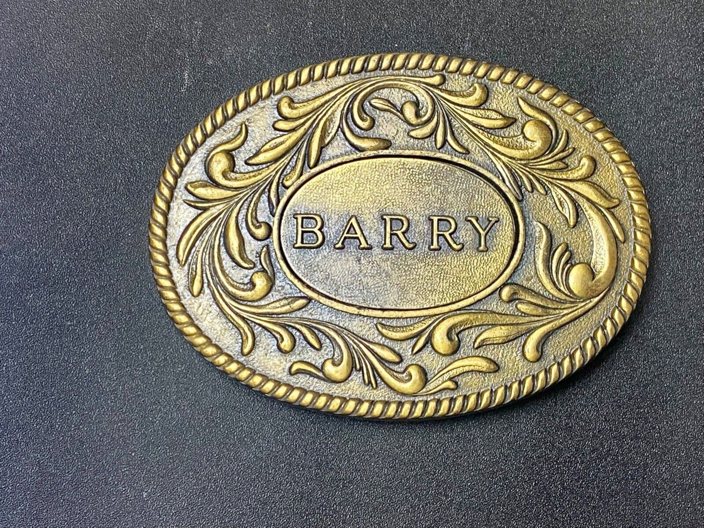 BARRY - western ornate flower swirl belt buckle by Kinney Co