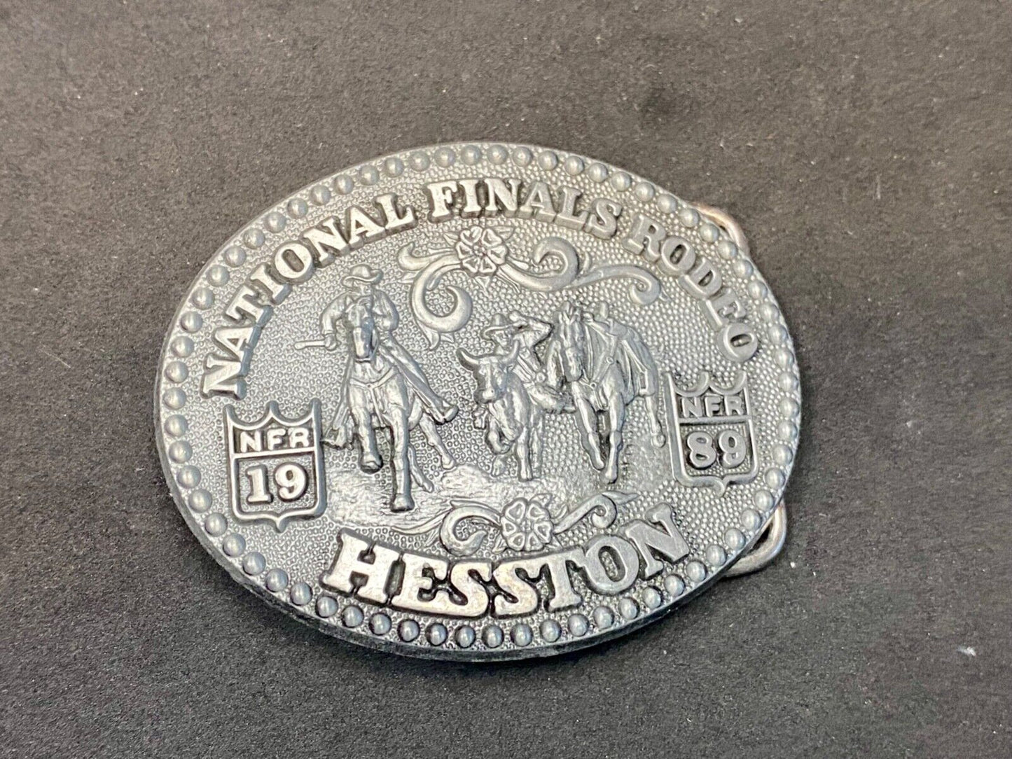 1989 Youth Size Nfr National Finals Rodeo Western Belt Buckle