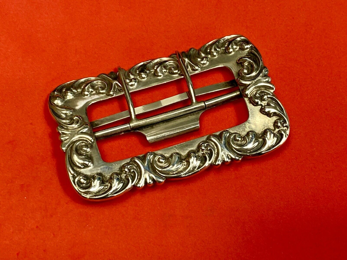 Beautiful Sterling 182 Silver Silver Navajo? Hallmarked Dual Prong Belt Buckle