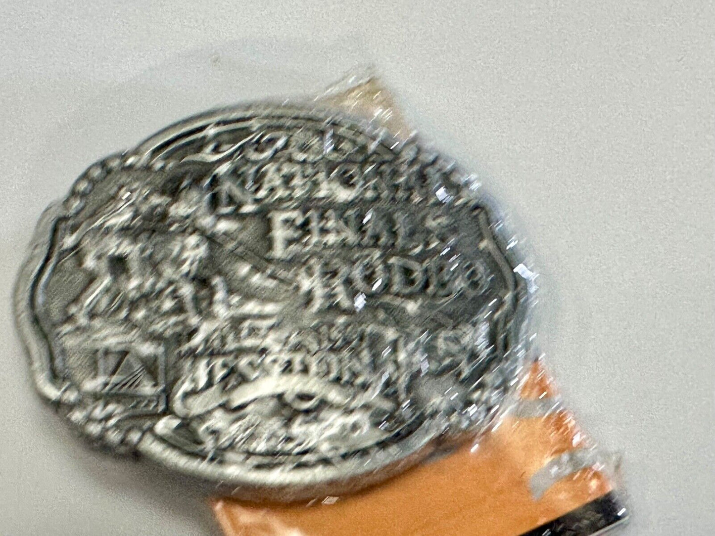 1997 Youth Sized Hesston National Finals Rodeo Bull Riding Cowboys belt buckle