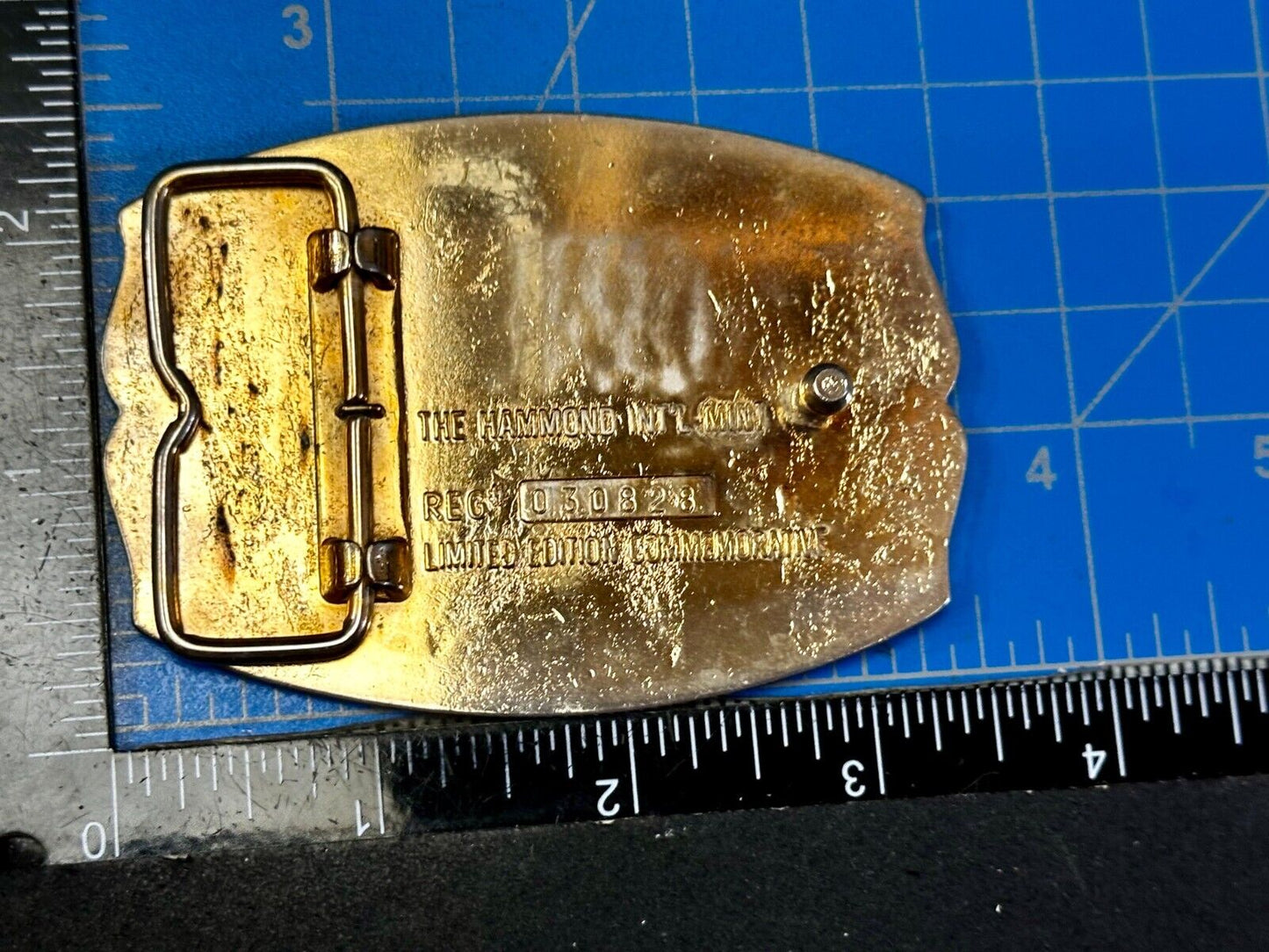 USA France Lady Liberty Statue Commemorative two tone Hammond Mint Belt Buckle