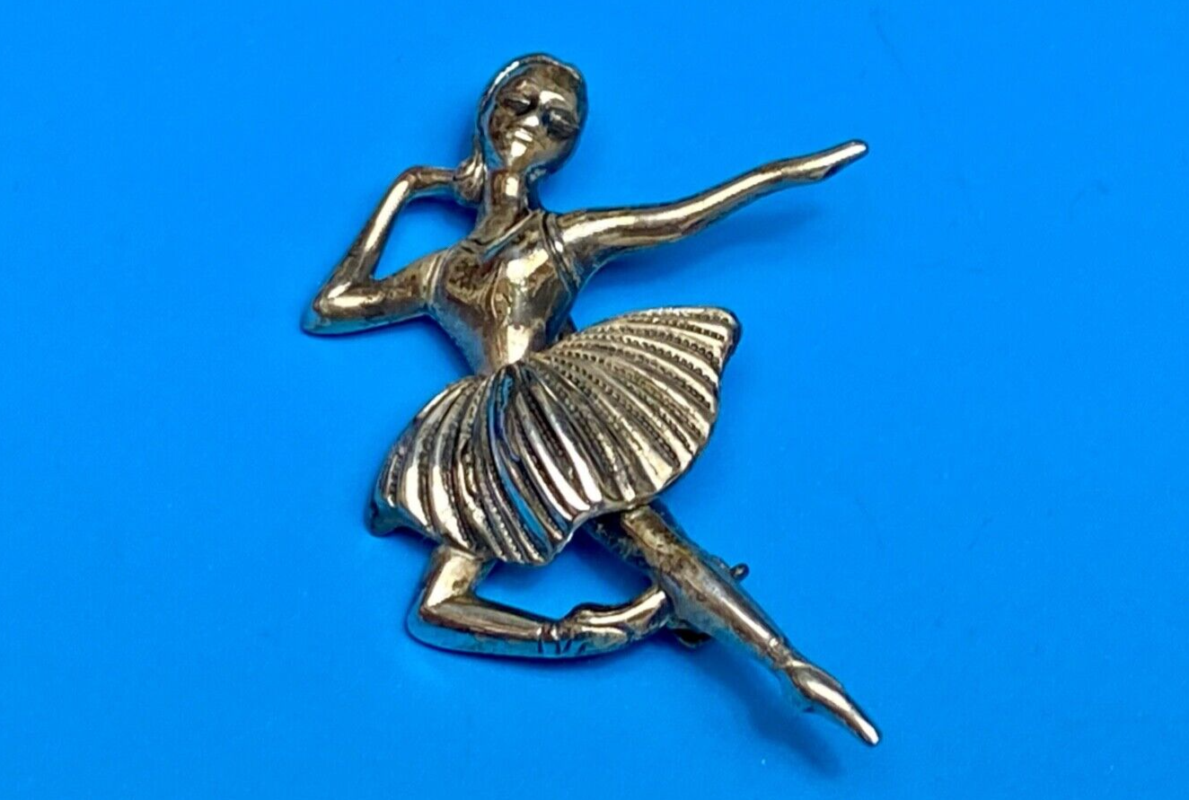 Vintage Ballerina Sterling Silver 925 Brooch Pin Signed Beau