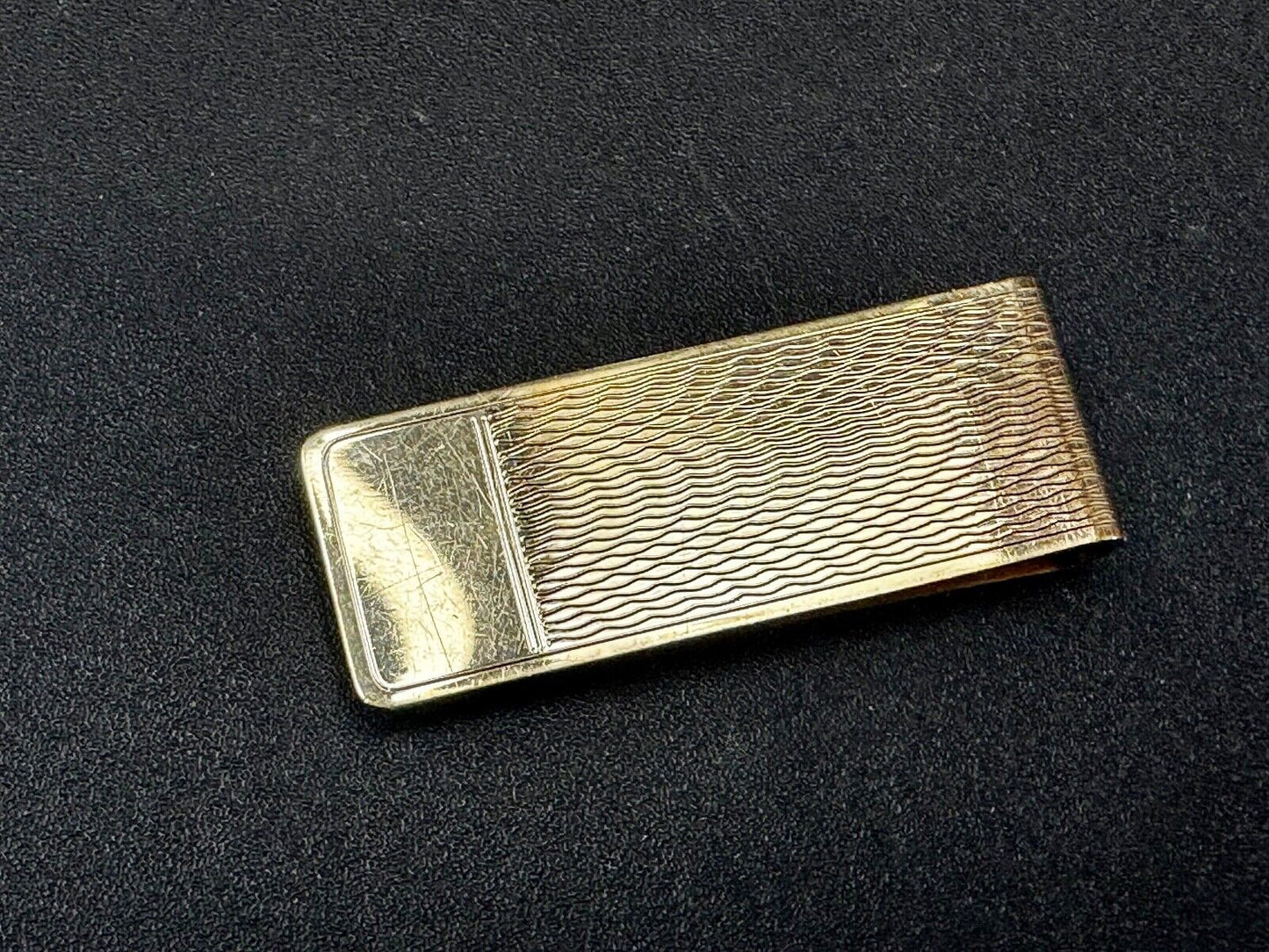 Vintage B.A.Ballou Gold B.A.B. Overlay Engraved Money Clip Holder