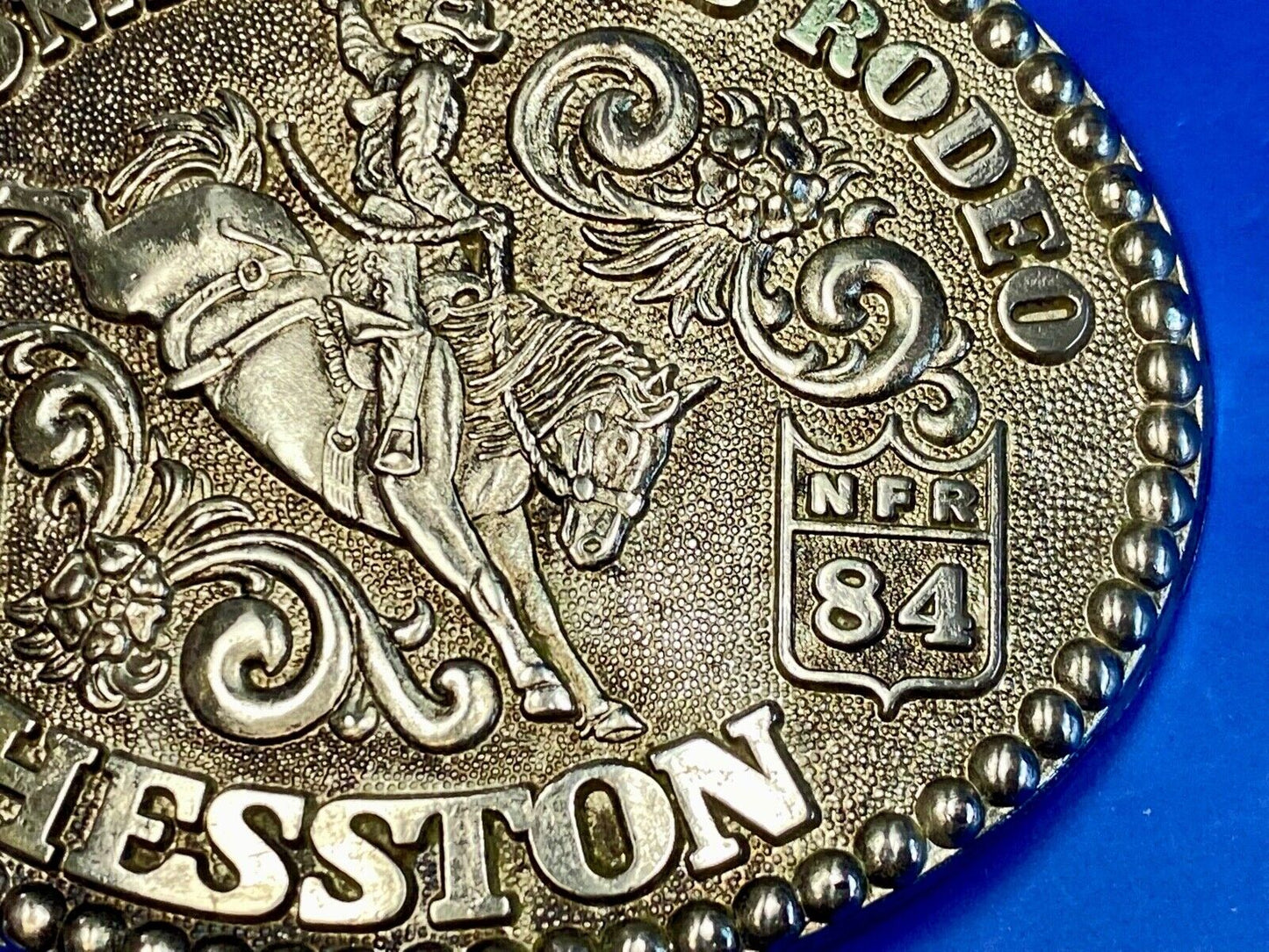 1984 Adult Size Nfr National Finals Rodeo Belt Buckle By Fred Fellows