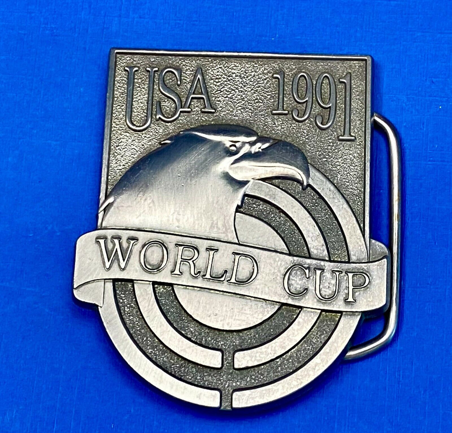 Usa World Cup 1991 Pewter American Eagle Emblem Belt Buckle