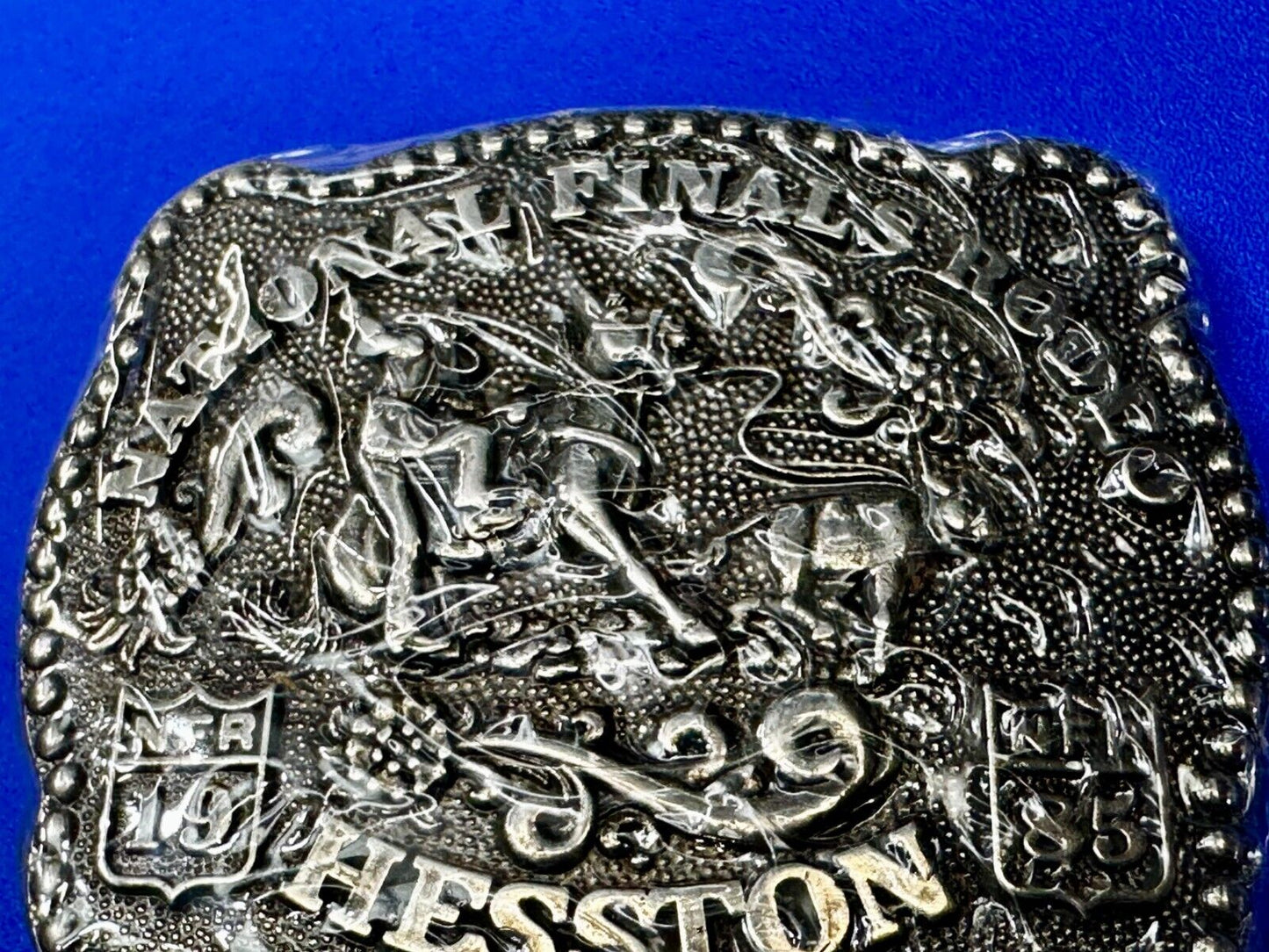 1985 Hesston National Finals Rodeo NFR Cowboys Youth Size NOS Belt Buckle