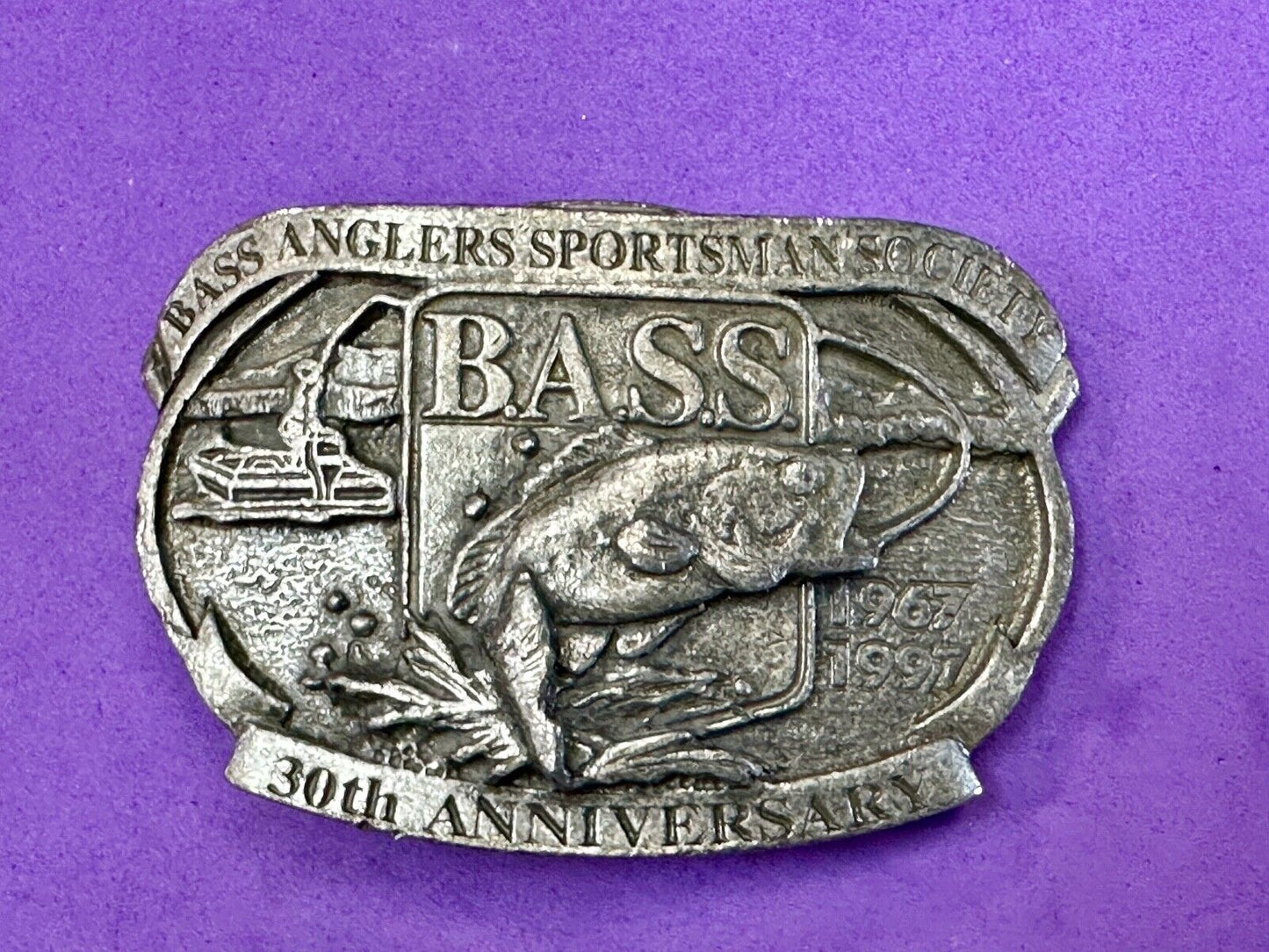 BASS 30th Anniversary Belt Buckle Bass Anglers Sportsman Society - 1997