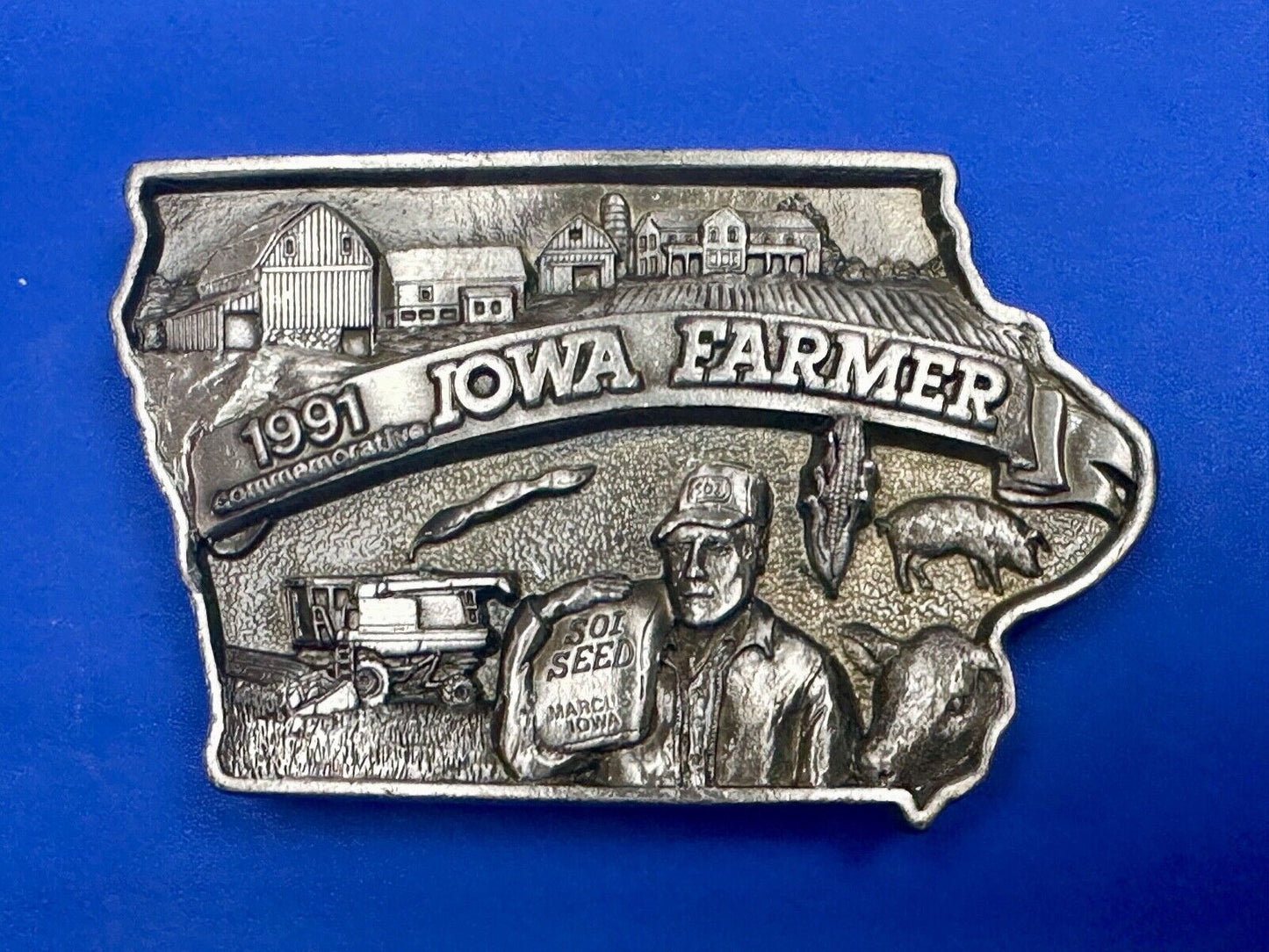 1991 Iowa State Farm Commemorative belt buckle
