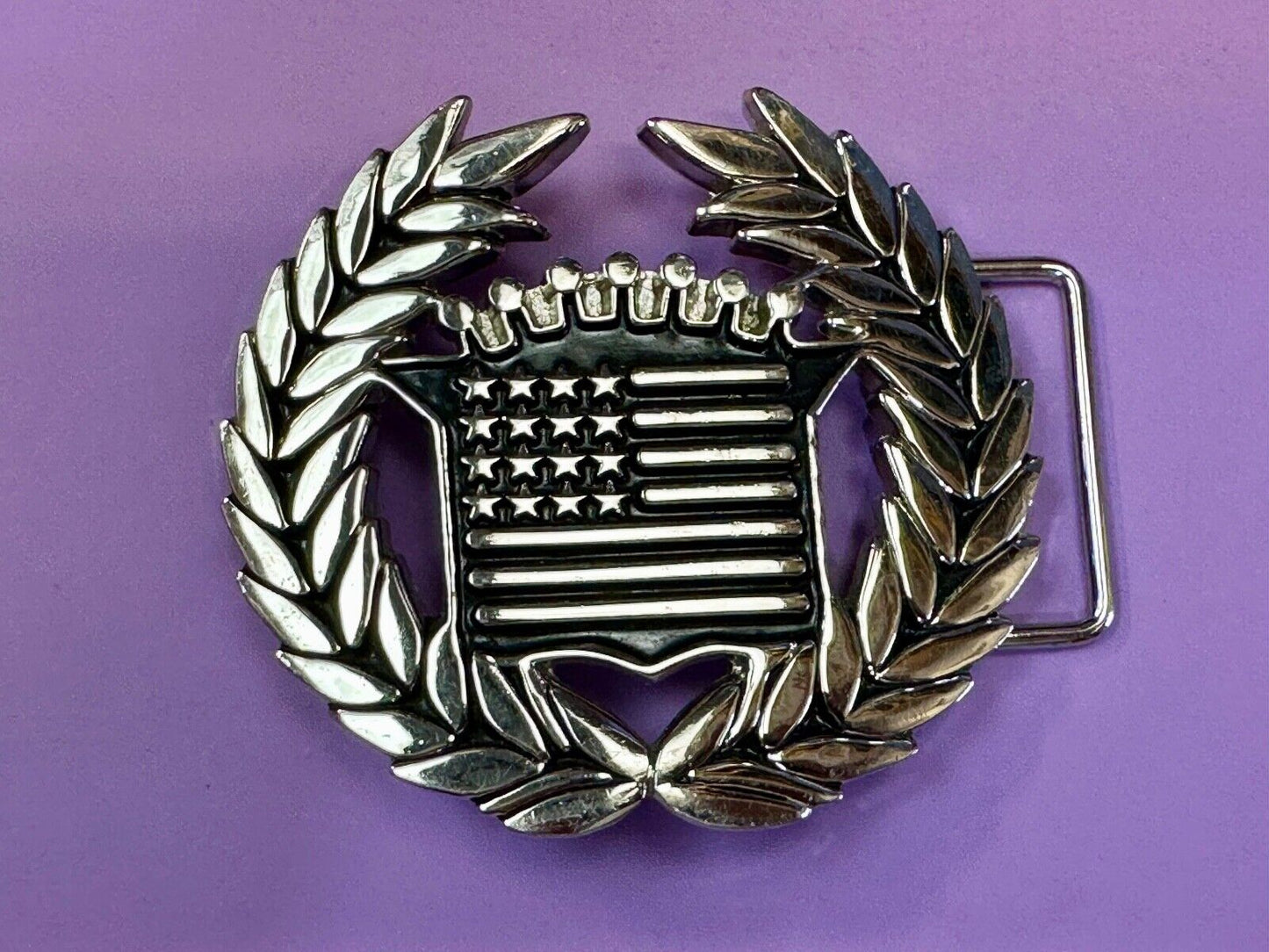 Vintage Cadillac Olive Branch Emblem Belt Buckle - Famous Stars & Straps
