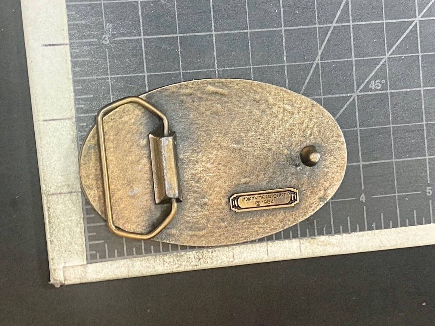 Vintage 1984 Michael Walters Industries Vintage Belt Buckle -Indiana Metal Craft
