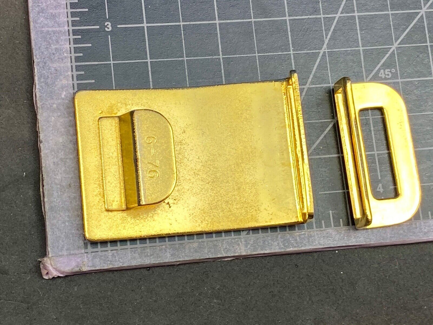 Vintage antique? two piece gold tone dress belt buckle G-76