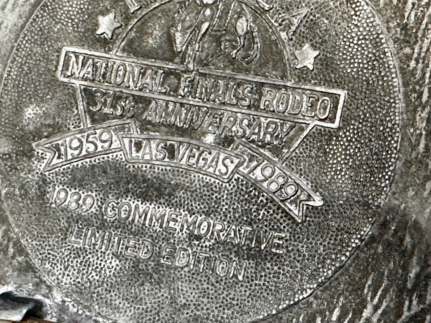 1989 NFR NATIONAL FINALS RODEO COWBOY BELT BUCKLE LAS VEGAS