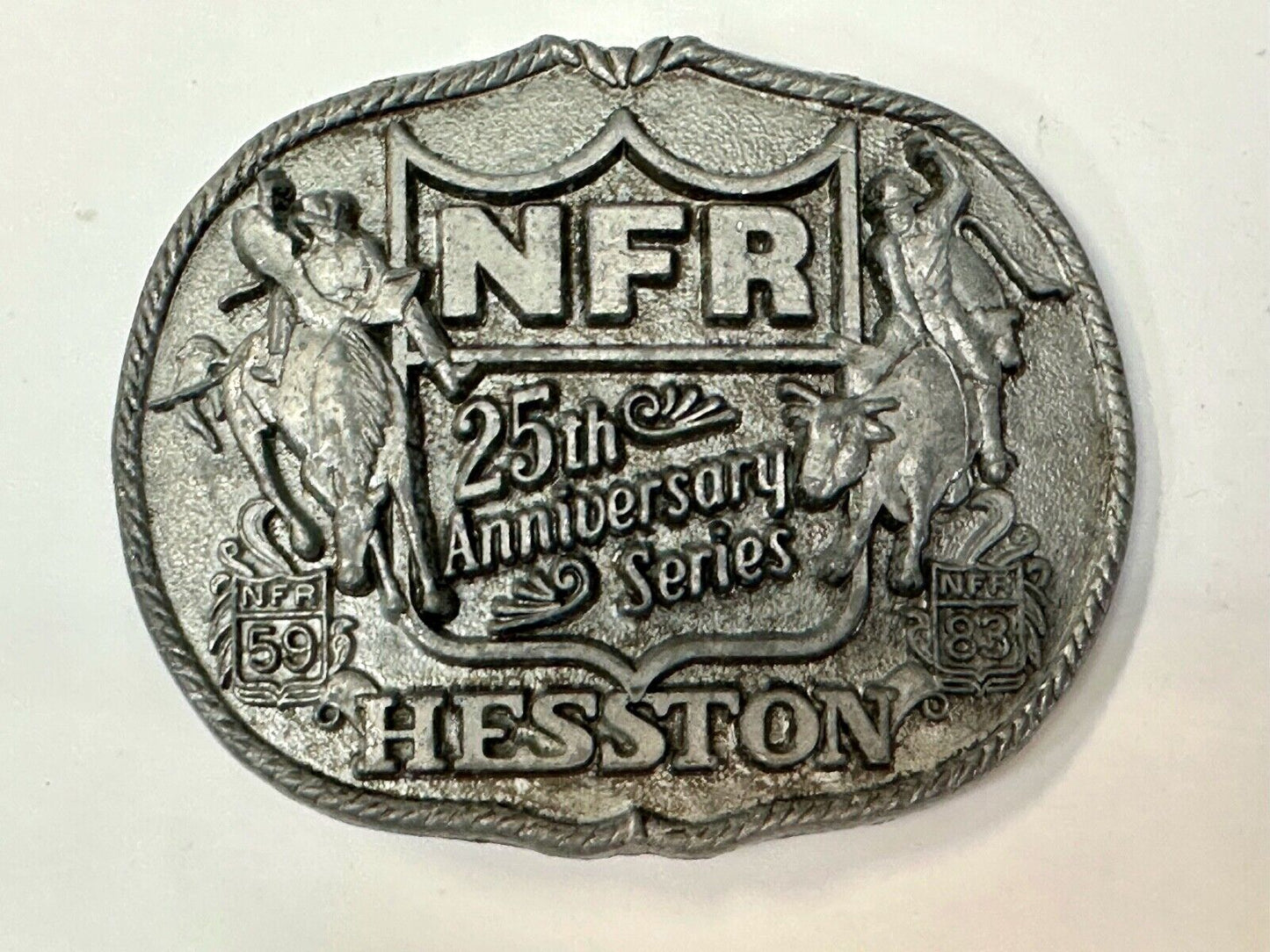 1983 Hesston National Finals Rodeo 25th Anniversary Adult Collectors Belt Buckle