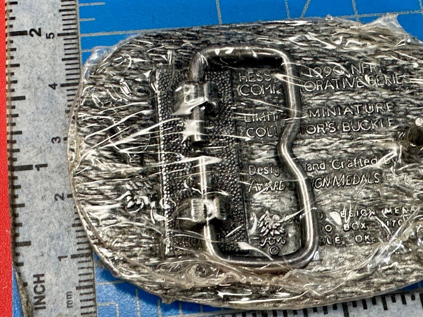 1990 Youth Size Hesston National Finals Rodeo Bull Riding Cowboys belt buckle