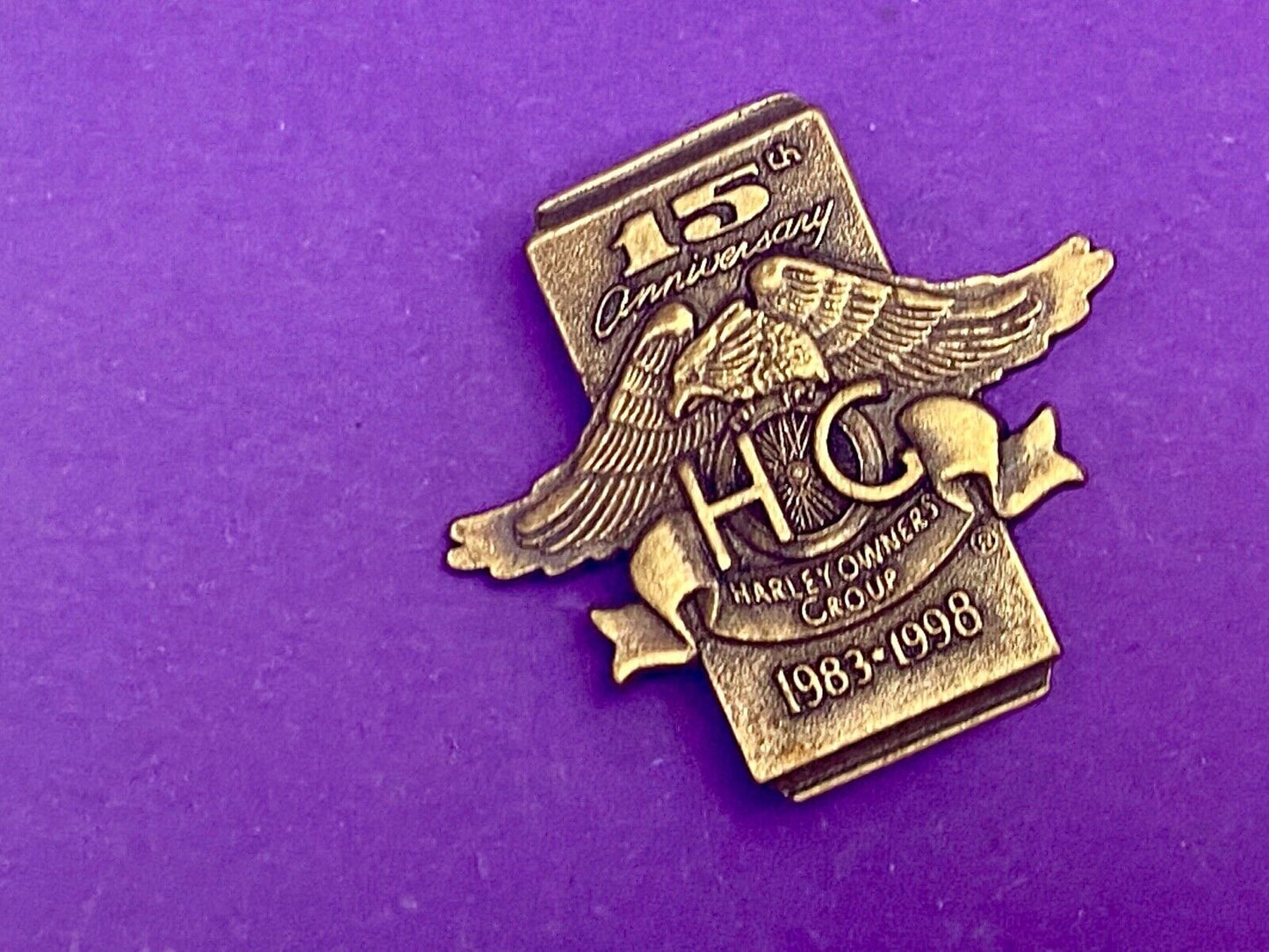 1998 15Th Anniversary Harley Davidson Hog Harley Owners Group Motorcycles Pin