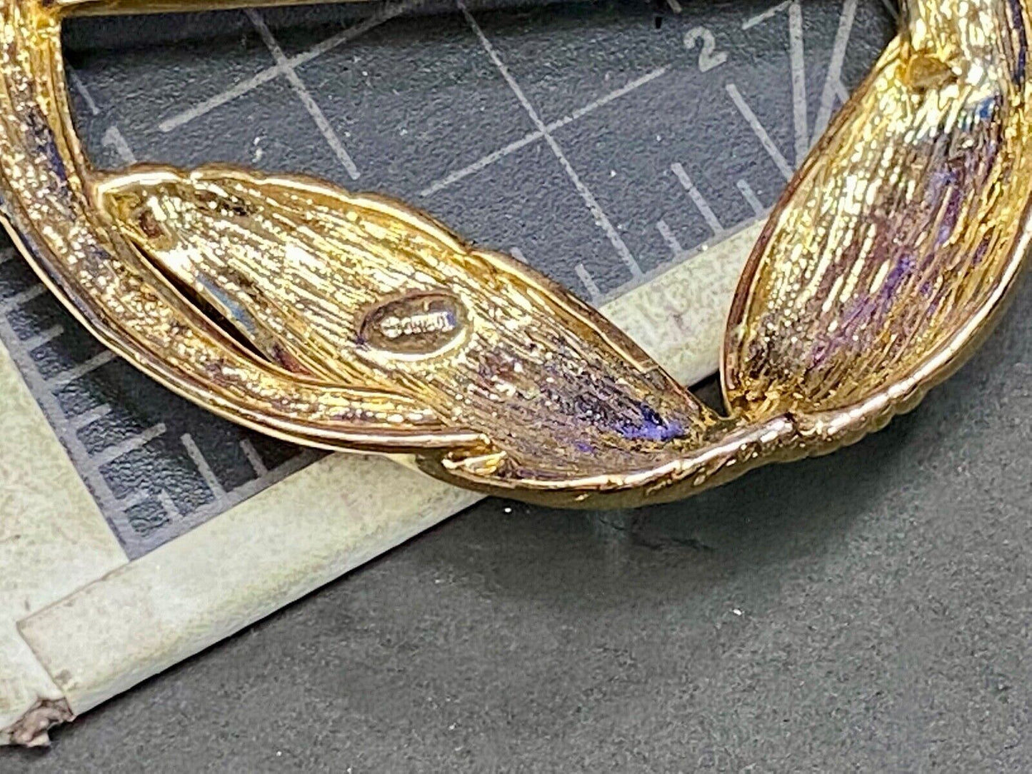 Torino Signed Gold Tone Round Scarf Tie Clip Belt Buckle Plus Bonus Belt Buckle