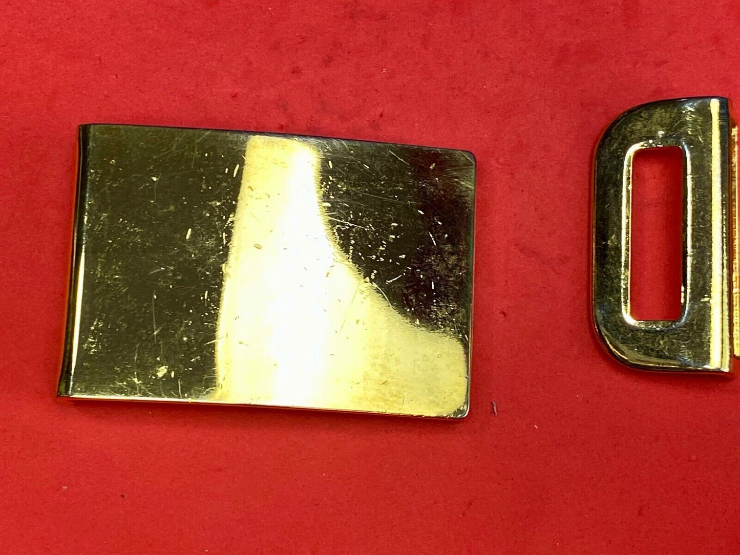 Vintage antique? two piece gold tone dress belt buckle G-76