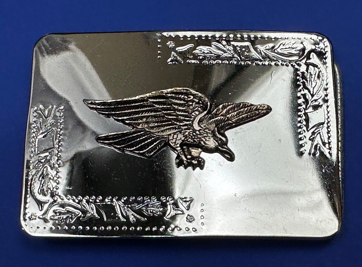 Vintage Hunting Flying Majestic Eagle on western mirrored two tone belt buckle
