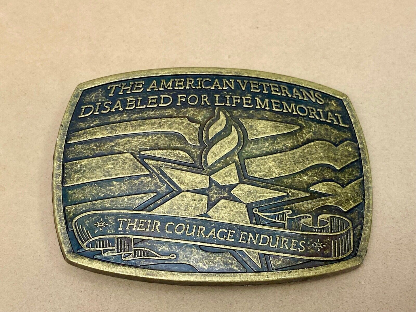 American Veteran, Disabled For Life Memorial Commemorative Belt Buckle
