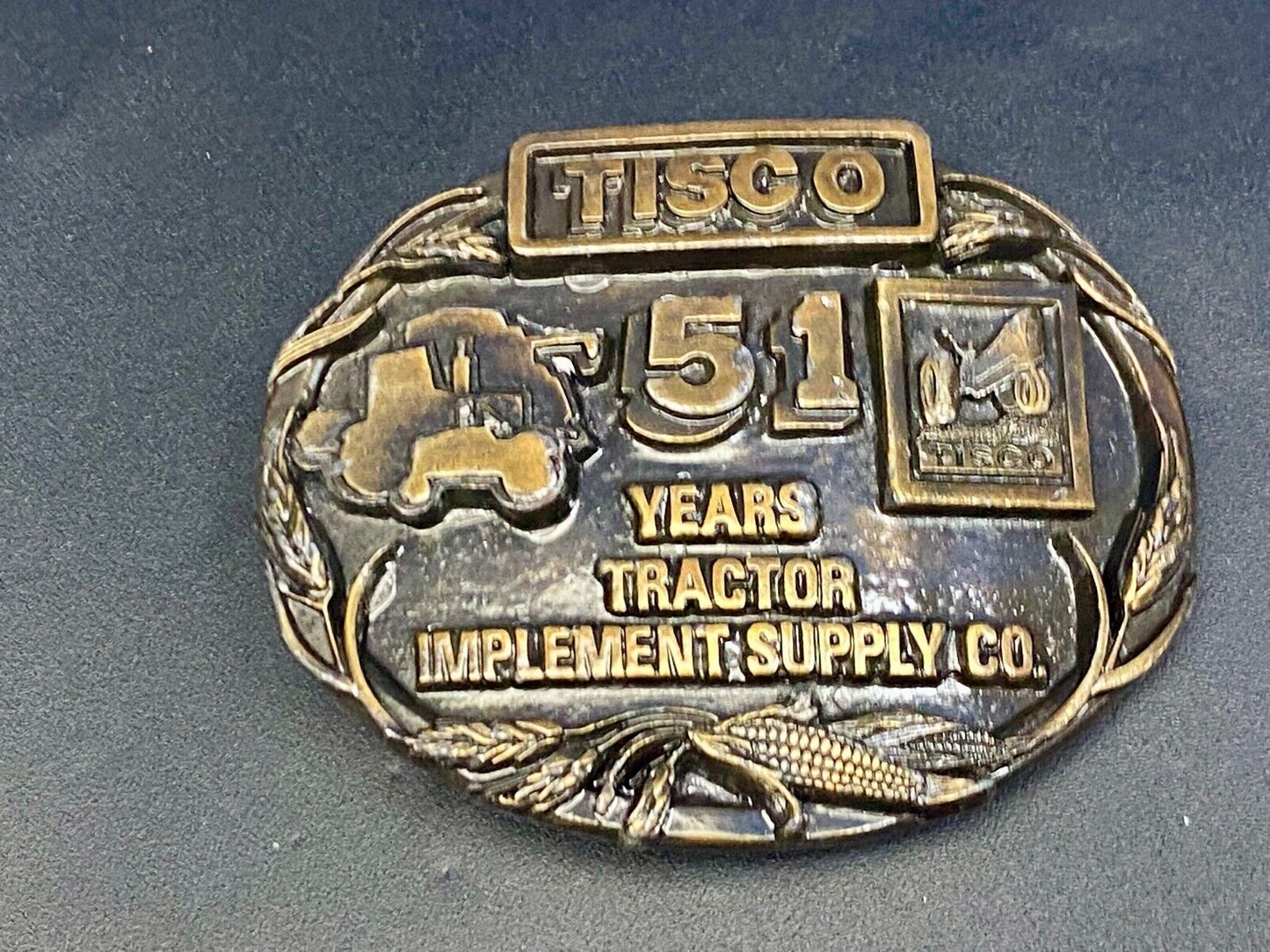 1988 Tisco Tractor Implement Supply Agriculture Farm Farming 51 Year Belt Buckle