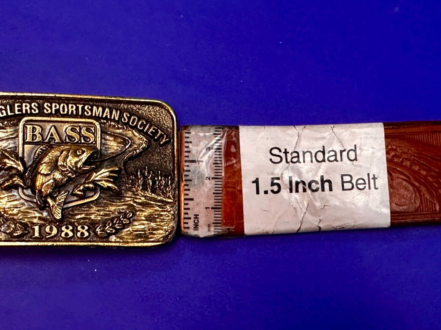 1988 Bass Anglers Sportsman Society Club Great American Belt Buckle