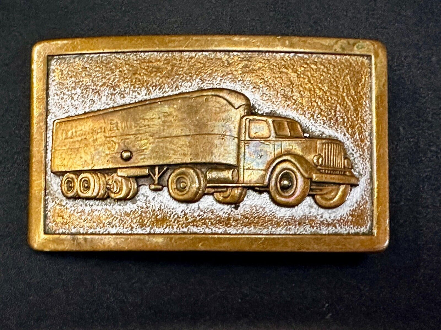 Big Rig Raised Semi Drivers 18 Wheeler Brass Tone Drivers Trucker's Belt Buckle