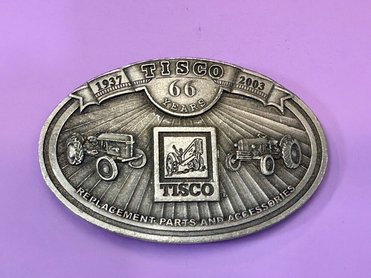Tisco Farm Tractor Replacement Parts and Accessories vintage 2003 belt buckle