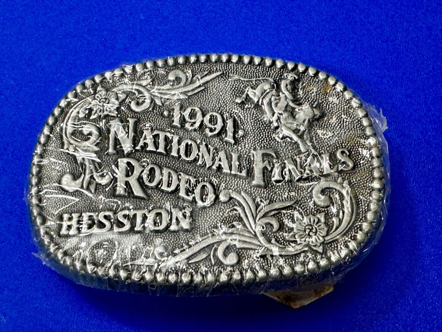 1991 Hesston National Finals Rodeo NFR Cowboys Youth Size NOS Belt Buckle
