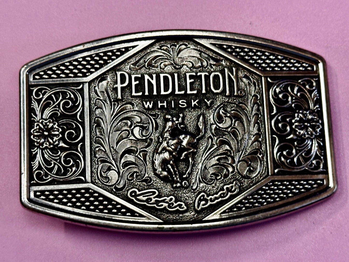 2022 Pendleton Whiskey Leter Buck Rodeo Cowboys Montana Silversmiths Belt Buckle