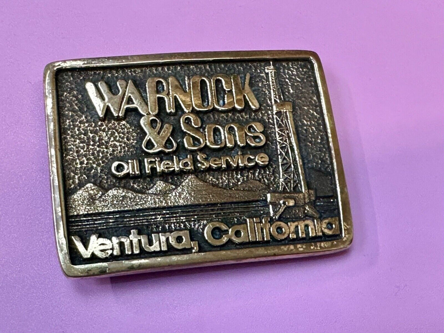 Awesome Oil Field Warnock & Sons Mine Service Ventura CA - Cal-Coast belt buckle