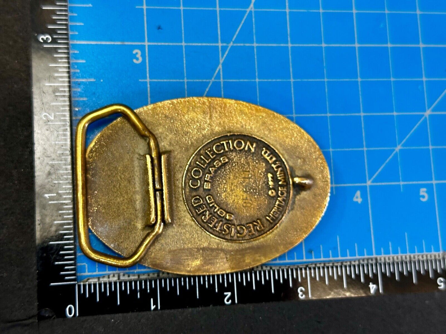 The Great State of Texas Lone Star State Solid Brass 1970s Belt Buckle