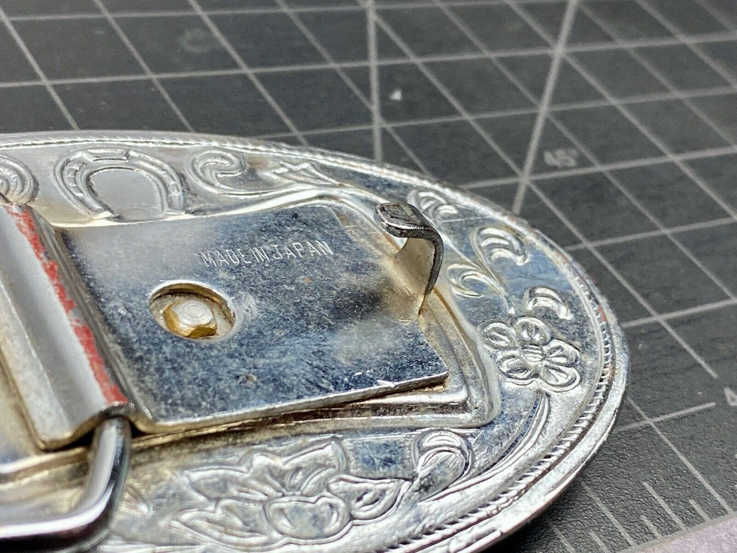 Texas Long Horn Cow Steer Cattle raised western belt buckle - Made in Japan