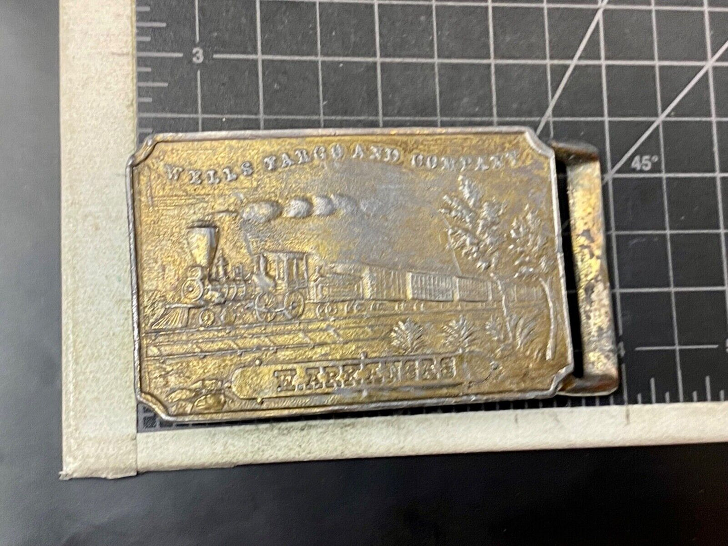 Train Steam Locomotive Wells Fargo & co West Arkansas Collectable belt buckle
