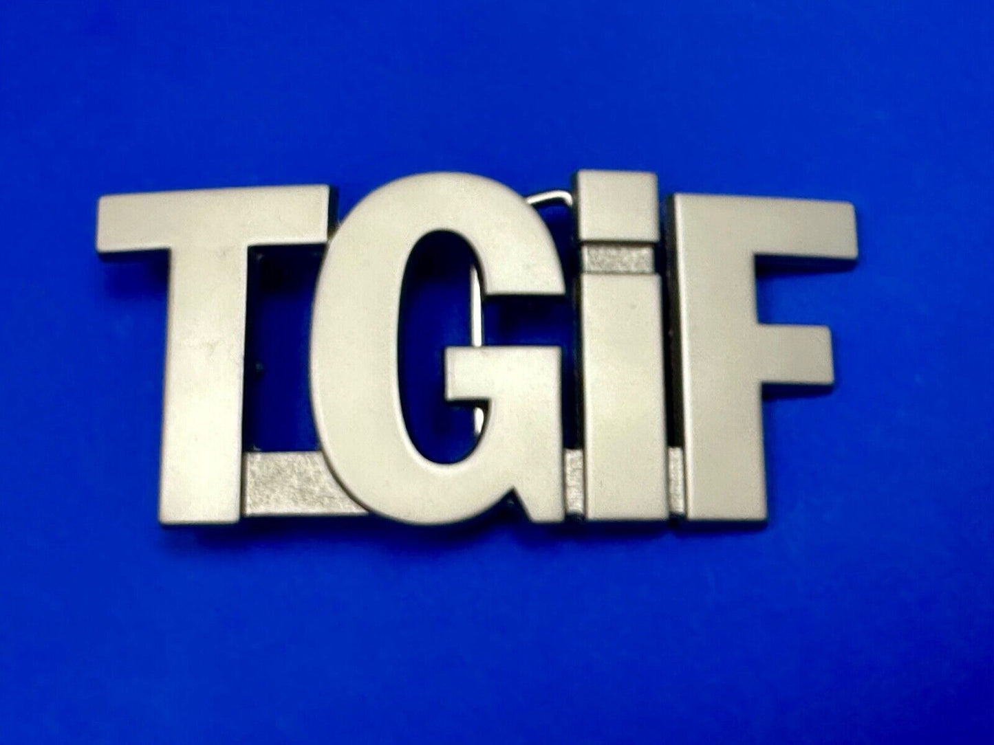 TGIF Thank God Goodness It’s Friday Block Letters Statement Novelty Belt Buckle