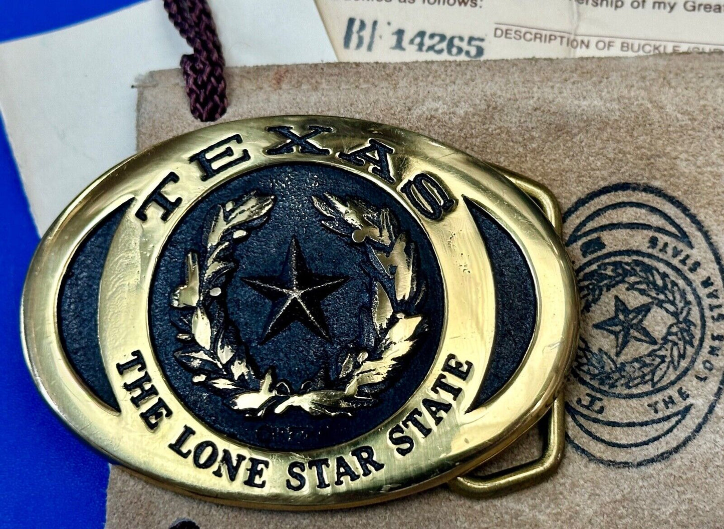 TEXAS THE LONE STAR STATE BELT BUCKLE - Heritage Mint LTD belt buckle w/ bag COA