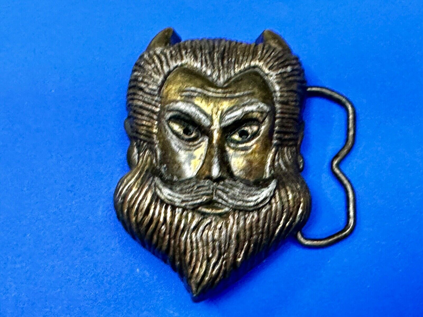 Bearded Devil Vintage MBCI Fantasy Man Head Vintage 70s Belt Buckle